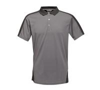 Regatta Polo homme Contrast – Évacue rapidement l'humidité, col boutonné – Seal Grey/Black 4XL