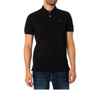 GANT Rugger REG SS – À manches courtes en piqué contrasté, Regular – Noir XL Homme