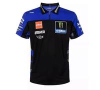 Polo réplique Yamaha Monster Energy Noir/Bleu (FR/ES, Alpha/Lettres, L, Taille Normale, Taille Normale, Bleu/Noir)