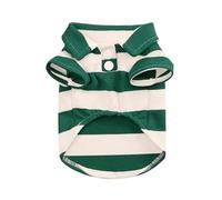 Polo respirant à rayures pour chien et chat de petite et moyenne taille - Chihuahua, yorkshire, caniche, tasse à thé, Shih Tzu - Vert - Taille 4XL
