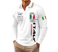 Polo Rugby Homme,Polo Homme Manches Longues,pour Hommes Classique - Tendance Décontractée pour Automne Hiver Ideales avec Jean sans Mention Taille Ou Couleur (White, XXXL)