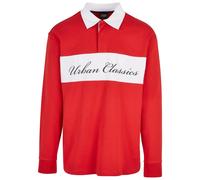 Urban Classics Polo rugby oversize manches longues Rouge Homme Taille L