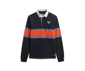 Polo rugby rayÃ© Superdry Vintage Athletic Bleu M