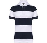 Polo Rugby Rayé Manches Courtes - Homme - K286 - Bleu Marine Et Blanc