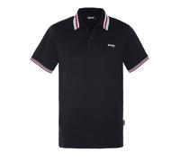 Polo Schott COTES RAYES - Noir - Col polo - Col boutonné - Finition col et manches en bord côte S