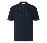 polo Selected Homme maille mat nouveau polo câble - bleu OTHER S