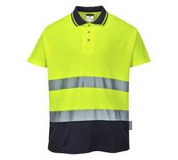 Portwest Polo coton confort S174YNRS Jaune/Marine Taille S