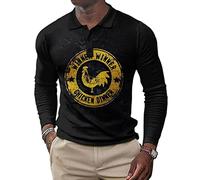 Polo Shirt Homme Urbain Nouvelle 3D Impression Manches Longues Shirt Homme Classique Slim Fit Confortable Revers Casual Shirt Homme Quotidien Déplacements All-Match Base Shirt Homme PLC-14 M