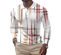 Polo Shirt Homme Urbain Nouvelle 3D Impression Manches Longues Shirt Homme Classique Slim Fit Confortable Revers Casual Shirt Homme Quotidien Déplacements All-Match Base Shirt Homme PLC-02 M