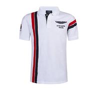 Polo Shirt Hommes Slim Fit Polo Shirt Brodé Hommes Manches Courtes Revers Golf Polo Shirt Hommes Bouton Ouvert Hommes Polo Shirt Casual Shirt Hommes A-White L
