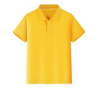 Polo simple pour l'école pour enfant de 2 à 15 ans, manches courtes, 15 couleurs, polo pour garçons, polo pour filles, uniforme scolaire, éducation physique., jaune, 10-12 ans