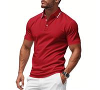 Polo Sport Homme Mes Commandes Rouge Tee Shirt T-Shirt Blanc Rugby Polos de Golf Polyester Manche Courte Running 3XL Col Mao Uni Eponge Vêtements Homme Rouge 3XL