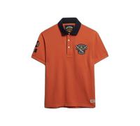Superdry Vintage Pique Rugby Short Sleeve Polo Orange 2XL Homme