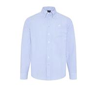 Polo Sylt Coupe Classique à Rayures en Popeline de Coton Chemise à Bouton Bas, L Blue/WHT STR, L Homme