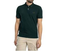 Polo T-shirt - Superdry - Vintage Destroy - Vert foncé - Coupe décontractée - Manches courtes L