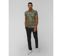 Polo Technique Vert Et Noir Pour Hommes J.lindeberg Tour Tech Print Polo Gmjt11946-m524