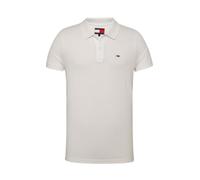 Tommy Jeans Placket Short Sleeve Polo Blanc L Homme