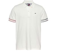 Tommy Jeans Flag Cuff Slim Fit Short Sleeve Polo Beige XL Homme