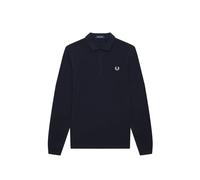 Polo uni à manches longues Fred Perry Bleu S