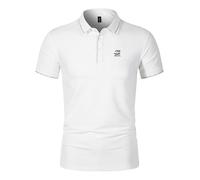 Polo unisexe à manches courtes avec imprimé Ayr.ton-Sen.NA, design classique, sportif et décontracté, en coton élastique, Blanc., L