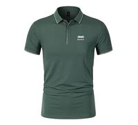 Polo unisexe à manches courtes avec imprimé Da.c_ia | Design classique | Sportif et décontracté | En coton élastique, vert foncé, XL