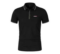 Polo unisexe à manches courtes avec imprimé NI.s_mo | Design classique | Sportif et décontracté | En coton élastique, Noir , S