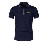 Polo unisexe à manches courtes avec imprimé Palf.i_nger | Design classique | Sportif et décontracté | En coton élastique, bleu foncé, XL