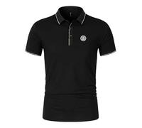 Polo unisexe à manches courtes avec imprimé Sig-sau.er | Design classique | Sportif et décontracté | En coton élastique, Noir , L