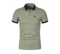 Polo unisexe à manches courtes avec imprimé Sig-sau.er | Design classique | Sportif et décontracté | En coton élastique, vert foncé, M