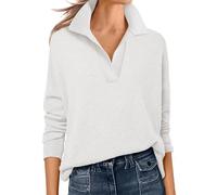 Polo V Neck Sweaters for Women Dressy Casual Long Sleeve Elegant Warm Spring Fall Basic Knit Pullover Top Airport Oufits