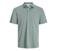 Polo vert d'eau uni avec un col boutonné et une coupe regular fit