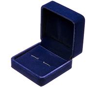 POLOFO Petit Velours Classique foncé Bouton de Manchette boîte étui (Bleu)