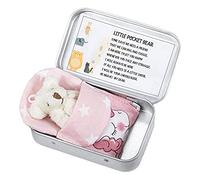 pologmase Petit Ours dans Une boîte en Fer Blanc - Jouets en Peluche pour Ours de Poche Souple - Jouets de d'ours Doux en Peluche avec Couette de Couchage, Accessoires de