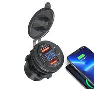 pologmase Voiture | Chargeur d'adaptateur Voiture Moto | Bloc d'alimentation à Charge RapiPrise USB Double Port pour téléphones Portables RVs Motos SUV Voitures