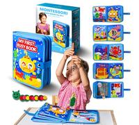 POLONNIK Busy Book Montessori pour Enfants de 1, 2, 3 et 4 Ans, Busy Board Sensoriel Interactif, Livre Éducatif Montessori, Cadeau pour Garçons et Filles avec Chenille en Feutrine