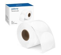 POLONO Étiquettes thermiques directes de 50 mm - Cercle de couleur - Autocollant pour adresse et expédition - Étiquetage pour design de logo DIY, code, nom, inventaire (750 étiquettes, blanc)
