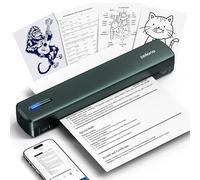 POLONO Bluethooth Imprimante portable sans fil pour voyage, imprimante thermique Bluethooth de 21,6 x 27,9 cm, imprimante sans encre compatible avec iOS, Android, ordinateur portable pour bureau,
