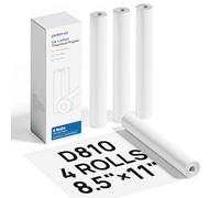 POLONO D810 Lot de 4 rouleaux de papier thermique pour imprimante thermique - 21,6 x 27,9 cm - 7 m