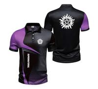 Polos 3D Slim Fit pour Hommes S.up.ER.n.at.ur.al T-Shirts De Rugby Sport À Boutons Manches Courtes avec Col Et Coutures-ZiS||m