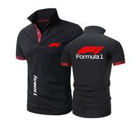 Polos De Couleur Collision pour Hommes pour F.1 T-Shirt À Manches Mi-Longues Uni Coupe Slim Boutons Souples Impression De Vêtements De Sport T-Shirt -HeiS+HongS||3X_l