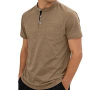 Polos Décontracté pour Homme Polos Homme Manches Courtes Col Henley Décontracté élégant Et Simple Tee Shirt Confortables Doux Et Agréables Au Toucher Ils Conviennent à Un Usage Quotidien