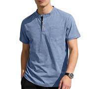 Polos Décontracté pour Homme Polos Homme Manches Courtes Col Henley Décontracté élégant Et Simple Tee Shirt Confortables Doux Et Agréables Au Toucher Ils Conviennent à Un Usage Quotidien