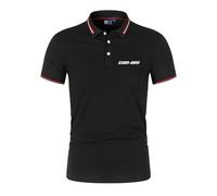 Polos Doux pour Hommes pour Can-am Stitching Tee Top Vêtements Impression Unie Demi-Manches Boutons Entraînement T-Shirt À Manches Courtes Vêtements - Black||XL