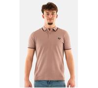 Polos Fred Perry MM3600 U89 DkPink/Dustro/Bk - Homme - Slim - Manches Courtes - Col Polo S