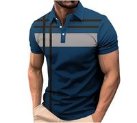 Polos Golf Homme Polos Homme De Golf D'été à 3 Boutons Et Col Classique avec Imprimé T-Shirts Et Tops De Sport Hommes pour Un Style Sport Chic Performant Parfait pour Les Parties Les Loisirs