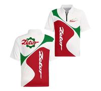 Polos Graphiques pour Hommes À Manches Courtes Z.e.to.r T-Shirts Décontractés Col Et Fermeture Éclair Coloris Contrastés Style Sport-BaiHongSe||XX_l