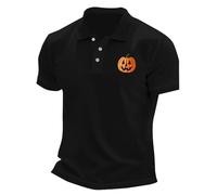 Polos Homme À Manche Courtes Col Revers Polo D'halloween Homme Boutons Avec Halloween Imprimé Slim Fit Tee Shirt À Manche Courtes Printemps Et Automne Comfort Tendance T-Shirt Pour Casual Et Quotidien