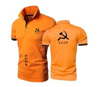 Polos Hommes T-Shirts De Sport pour C.C.C.P D'entraînement Respirants Patchwork Boutons Col Manches Courtes-ChengSe||4X_l