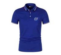 Polos Patchwork pour Hommes pour Impression NASA Tee-Shirt Actif Vêtements Confort sous-vêtements De Golf T-Shirts À Col Boutons Doux Demi-Manches- Blue||XL