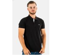 Tommy Jeans Slim Placket Short Sleeve Polo Noir S Homme